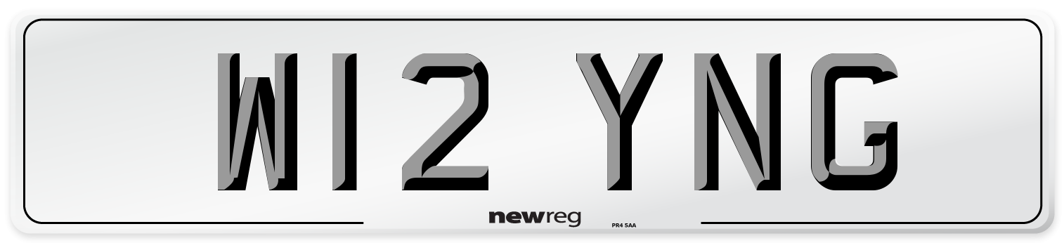 W12 YNG Number Plate from New Reg
